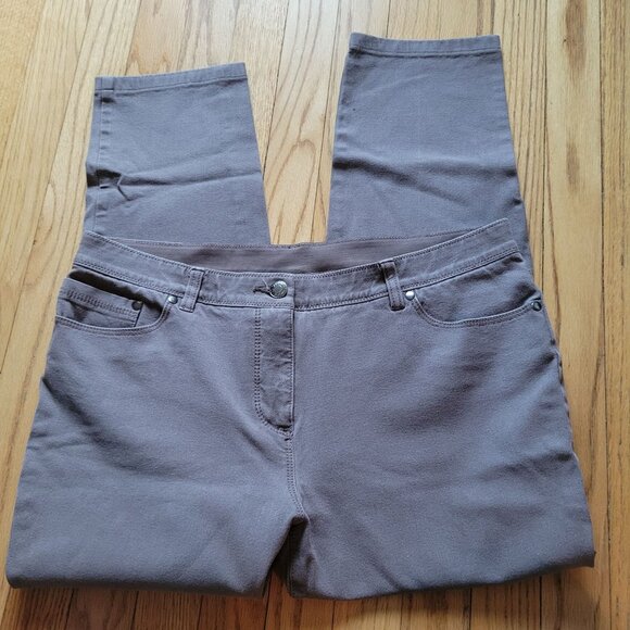 Chicos So Slimming Womens Regular Fit Cotton & Spandex Pants Size 2 Gray Large - Picture 2 of 3